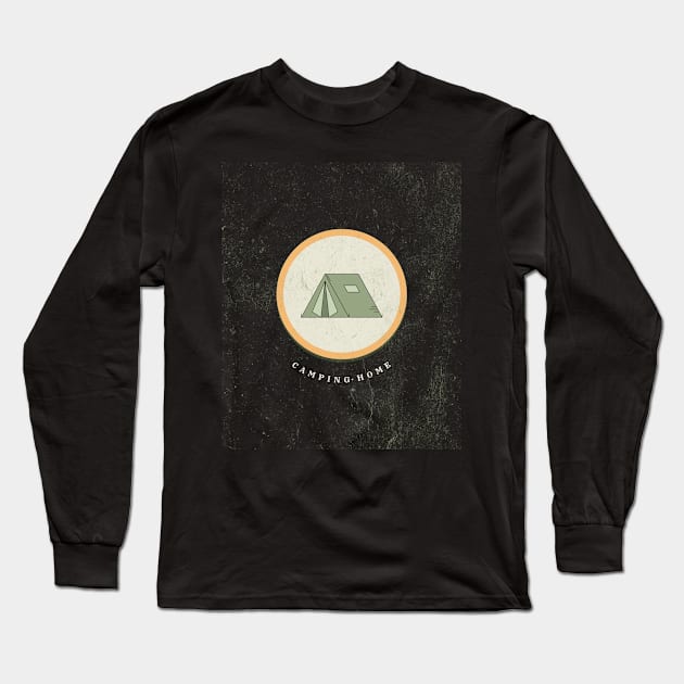 Camping Tent Patch Tshirt Long Sleeve T-Shirt by oPe-Tees